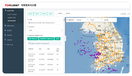 낙뢰정보 서비스